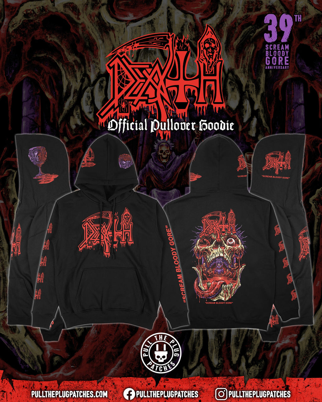 Death - Scream Bloody Gore x Exclusive Noah Cutter Meihoff Art - Deluxe Pullover Hoodie