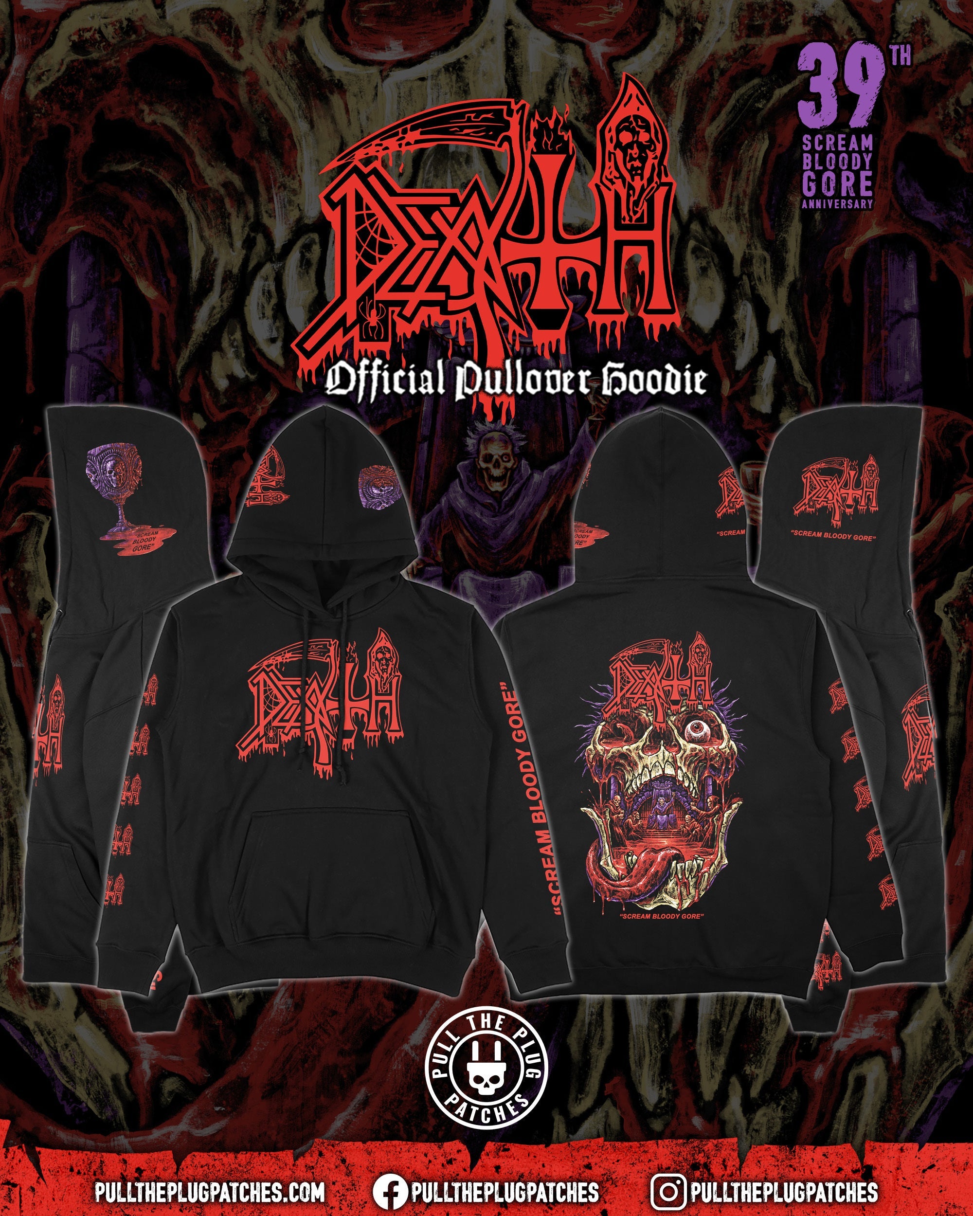 Death - Scream Bloody Gore x Exclusive Noah Cutter Meihoff Art - Deluxe Pullover Hoodie