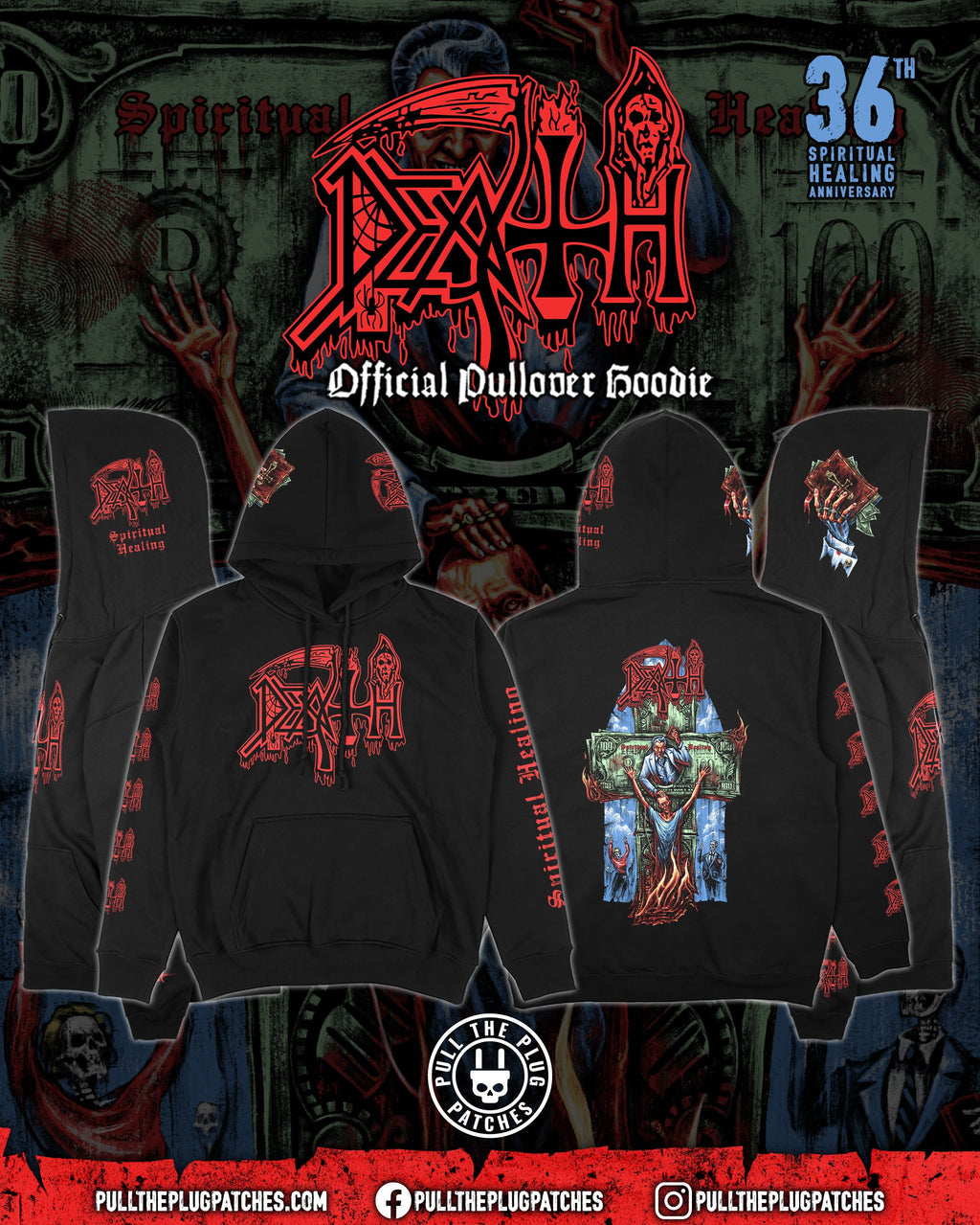 Death - Spiritual Healing x Exclusive Noah Cutter Meihoff Art - Deluxe Pullover Hoodie