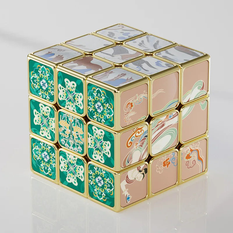 New Electroplated Gold Mahjong Cube 3x3 Cube Magnetic Cube Puzzle 3x3x3 Cubo Magico 3x3x3 Profissional