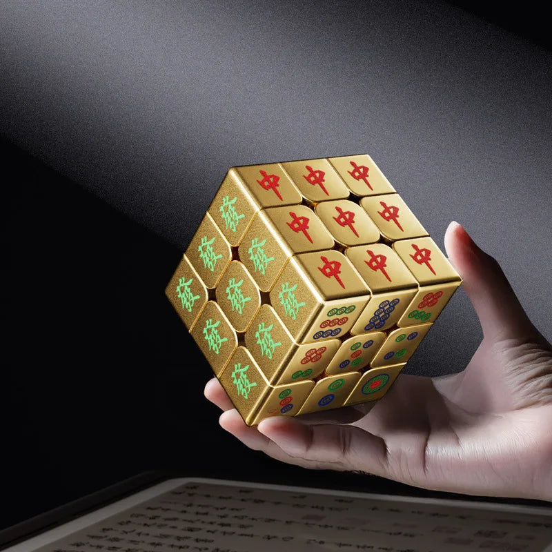 New Electroplated Gold Mahjong Cube 3x3 Cube Magnetic Cube Puzzle 3x3x3 Cubo Magico 3x3x3 Profissional