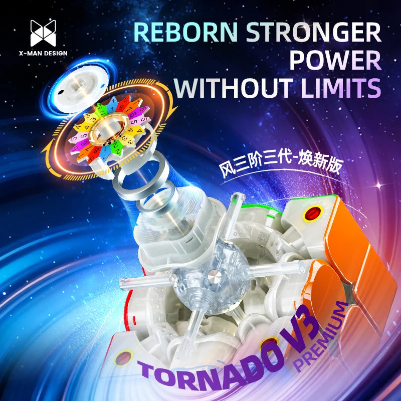 [JudyCube] QiYi X-Man Tornado V3M Premium Pioneer UV Magnetic Magic Speed Cube Qiyi SaoCube Tornado V3 M Flagship Puzzle Toy