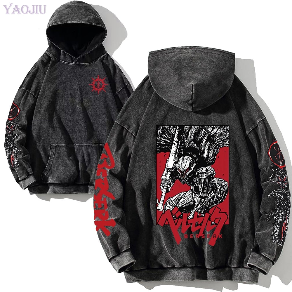 Berserk Anime Guts Berserker Retro Hoodie Graphic