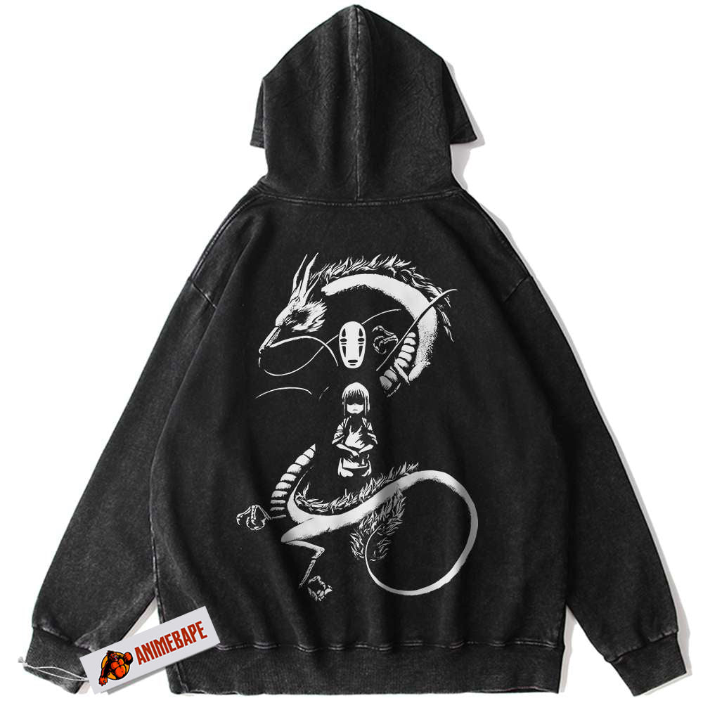 Chihiro Haku Hoodie, Spirited Away Anime Vintage Hoodie