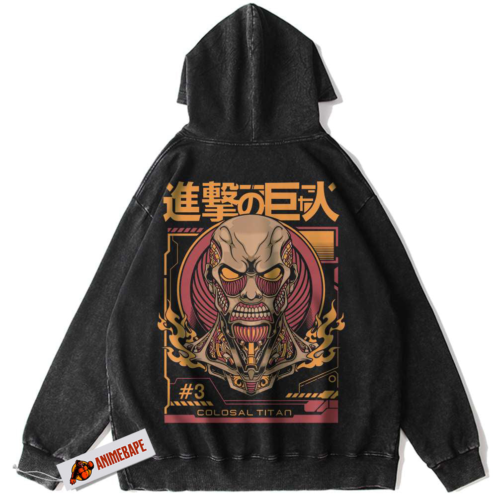 Colossal Titan Attack on Titan Vintage Hoodie, AOT Anime Hoodie