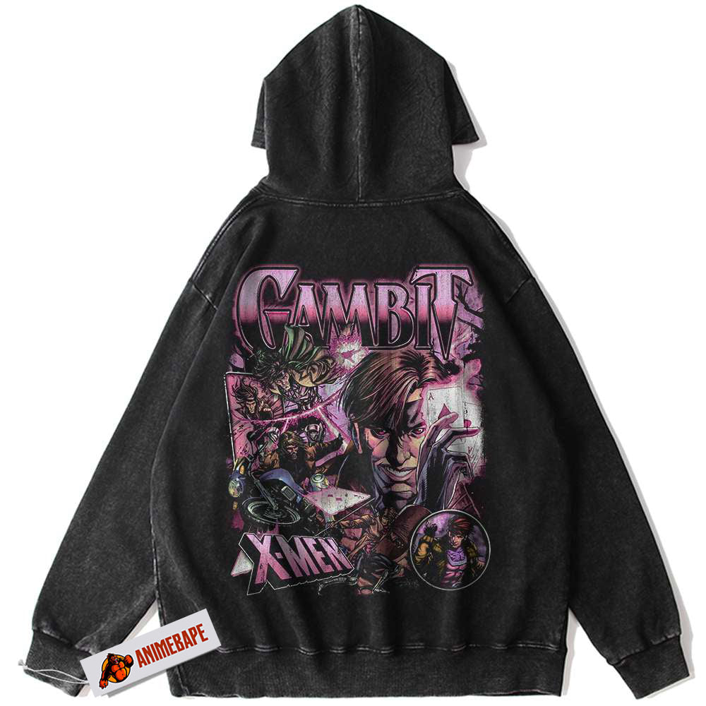 Gambit Hoodie, X-Men Vintage Hoodie, Marvel Comics Apparel
