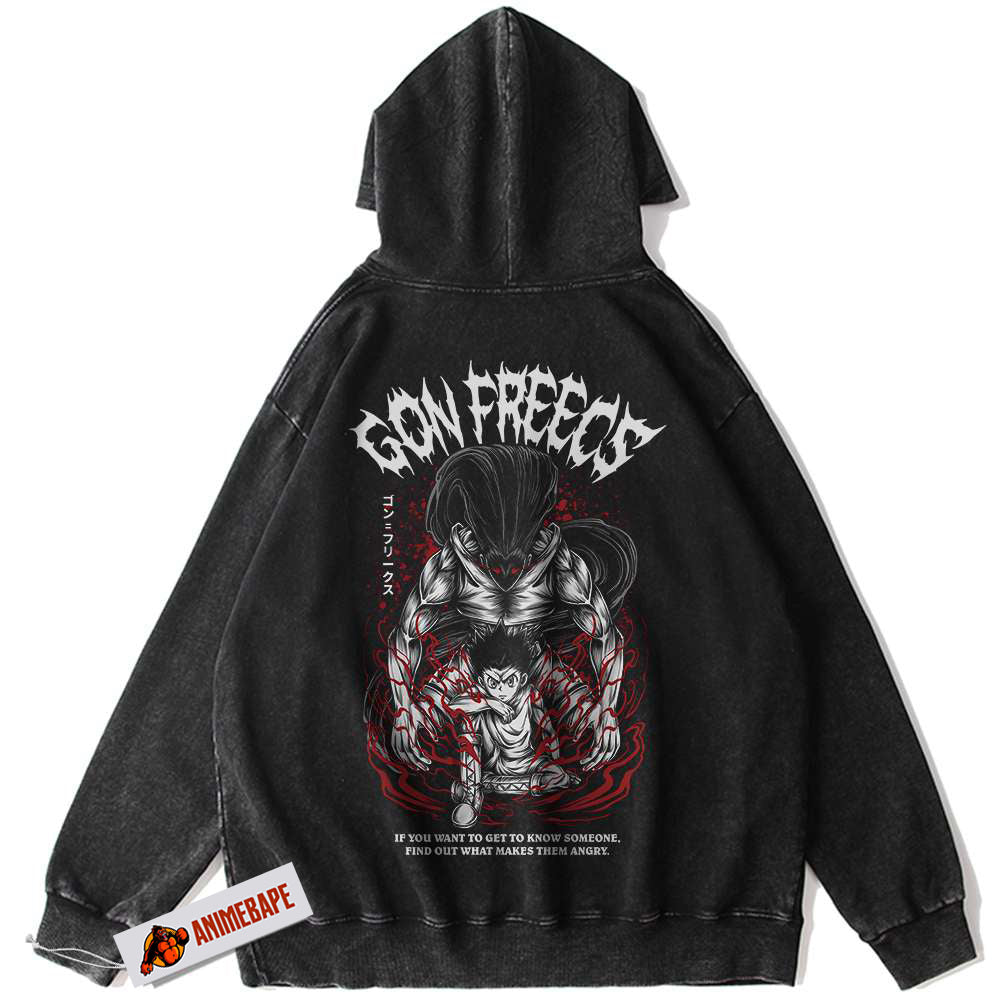Gon Freecss Hunter x Hunter Vintage Hoodie, HxH Anime Hoodie