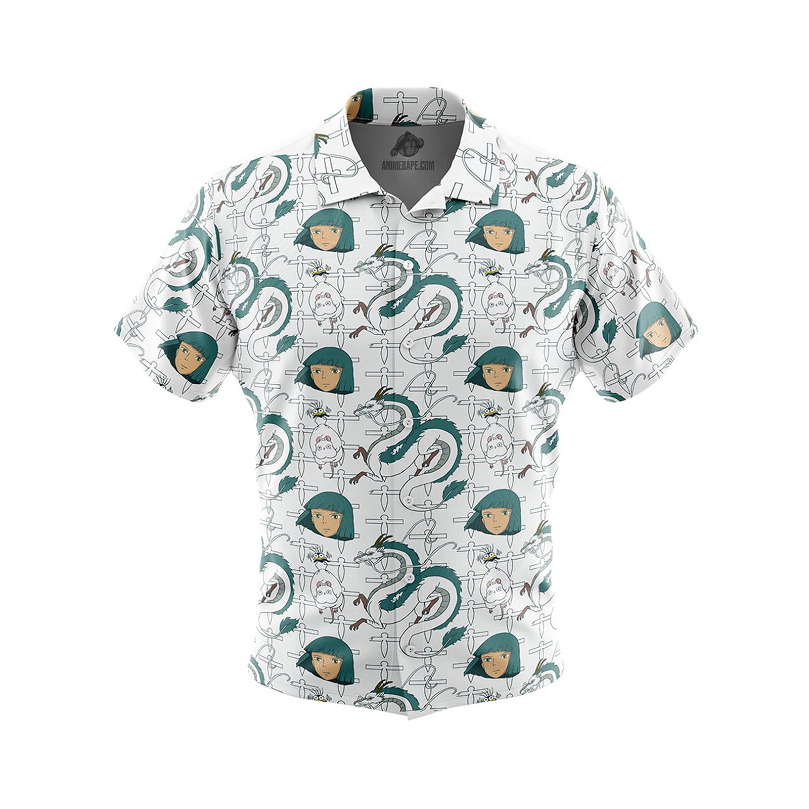 Haku Spirited Away Button Up Hawaiian Shirt