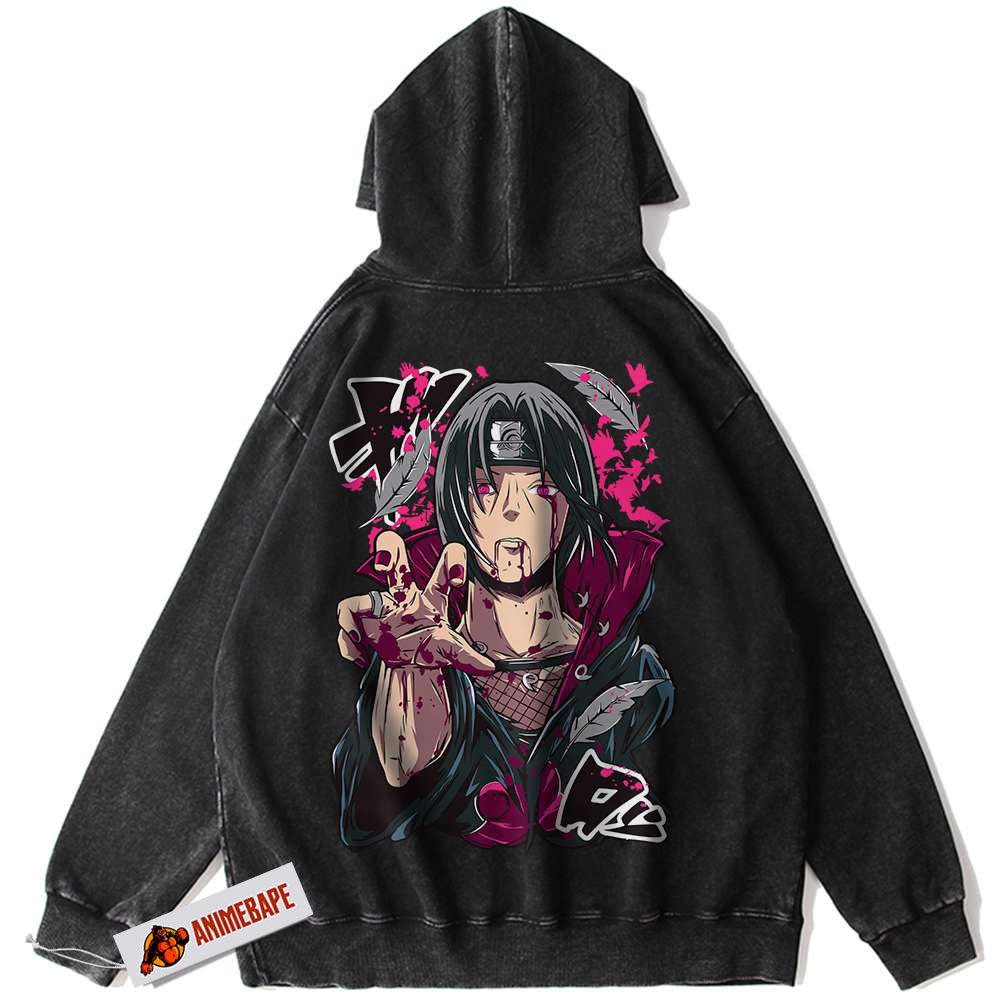Itachi Uchiha Naruto Anime Vintage Hoodie for Fans and Collectors