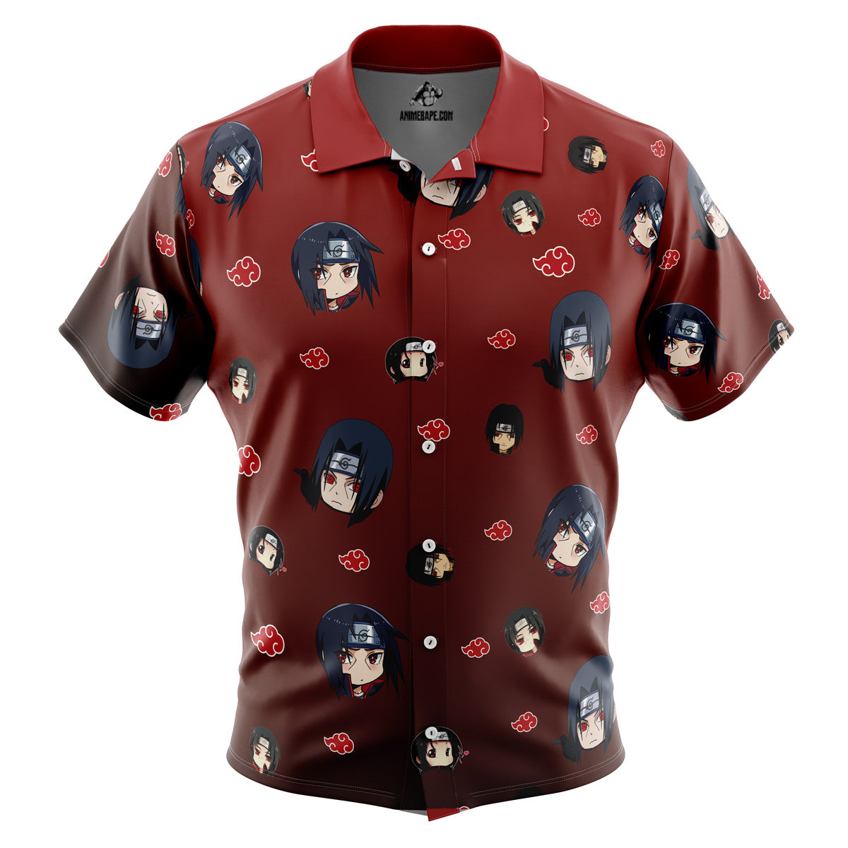 Naruto Itachi Uchiha Pattern Button Up Hawaiian Shirt