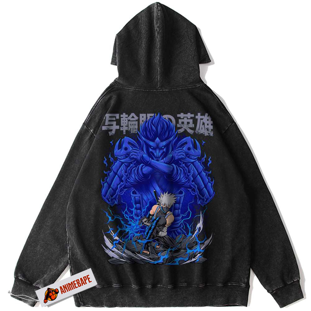 Kakashi Hatake Naruto Vintage Hoodie, Anime Casual Wear Hoodie