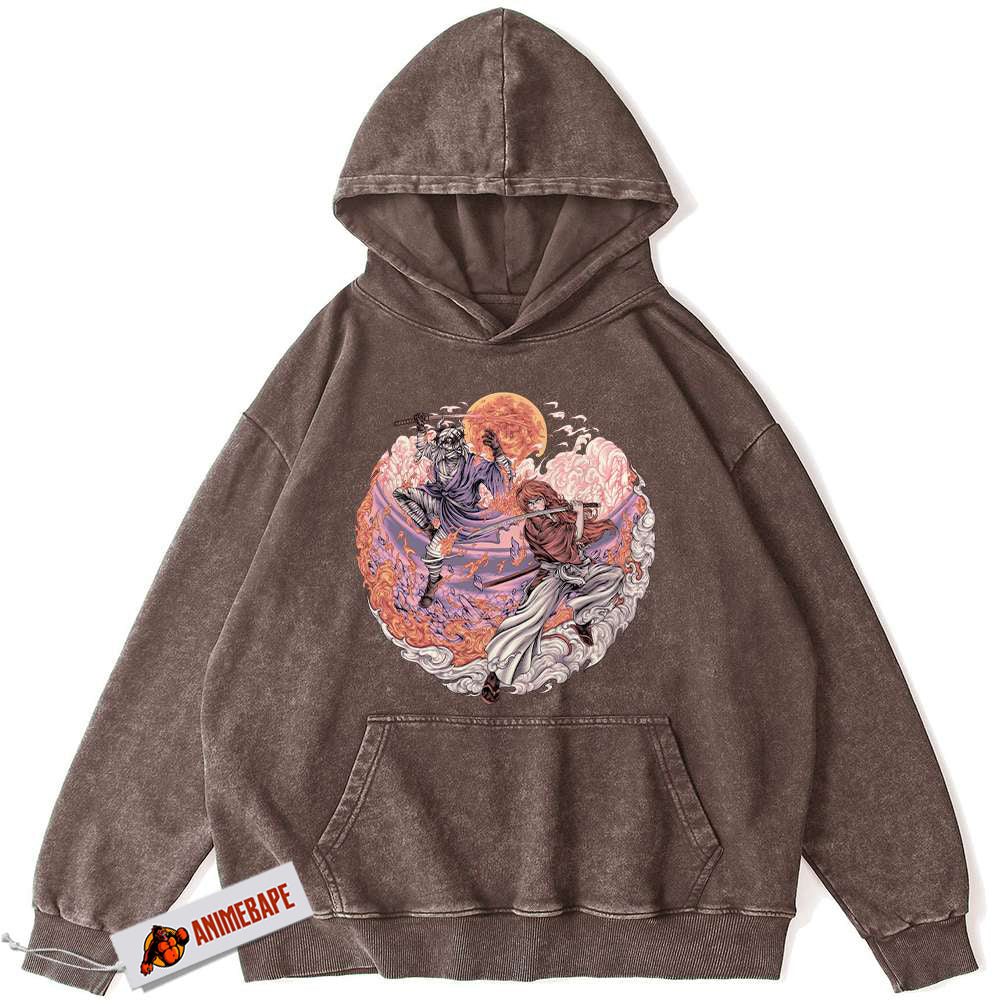 Kenshin Himura Shishio Makoto Anime Hoodie, Vintage Rurouni Kenshin