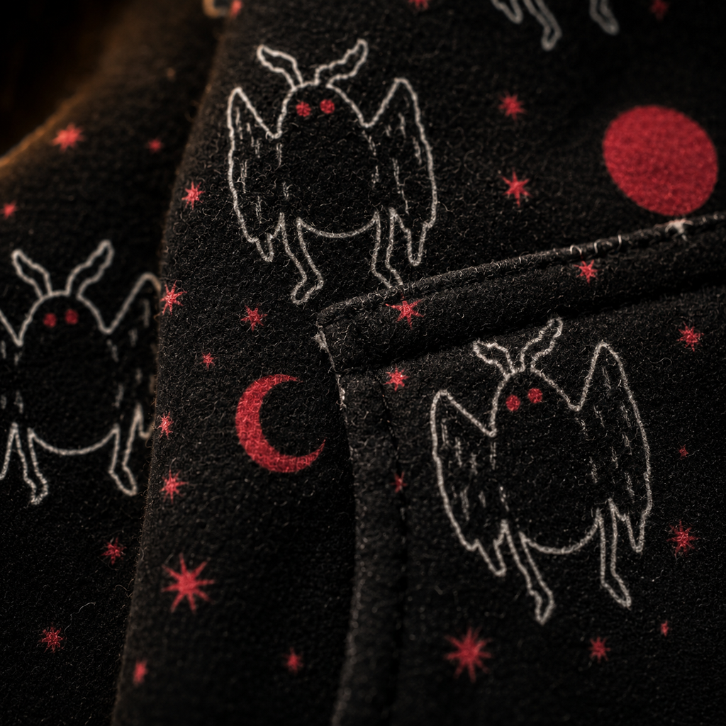 Crosfil Little Omens Hoodie — Mothman & Red Moon All-Over Print