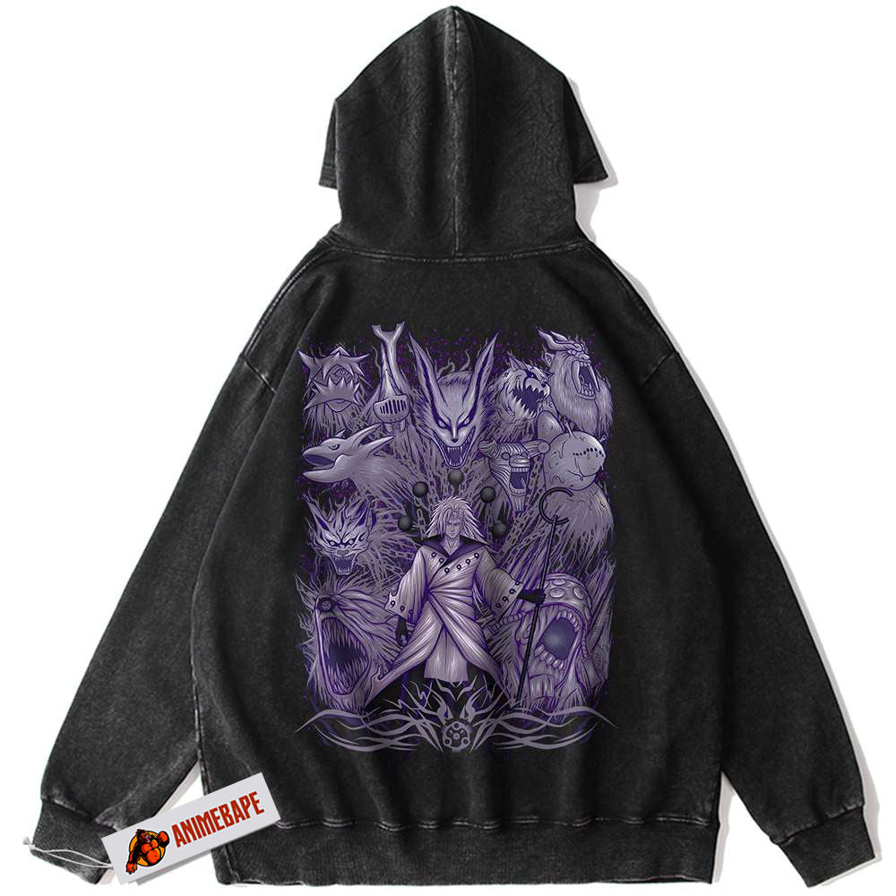 Naruto Madara Uchiha Vintage Hoodie, Anime Hoodie for Fans