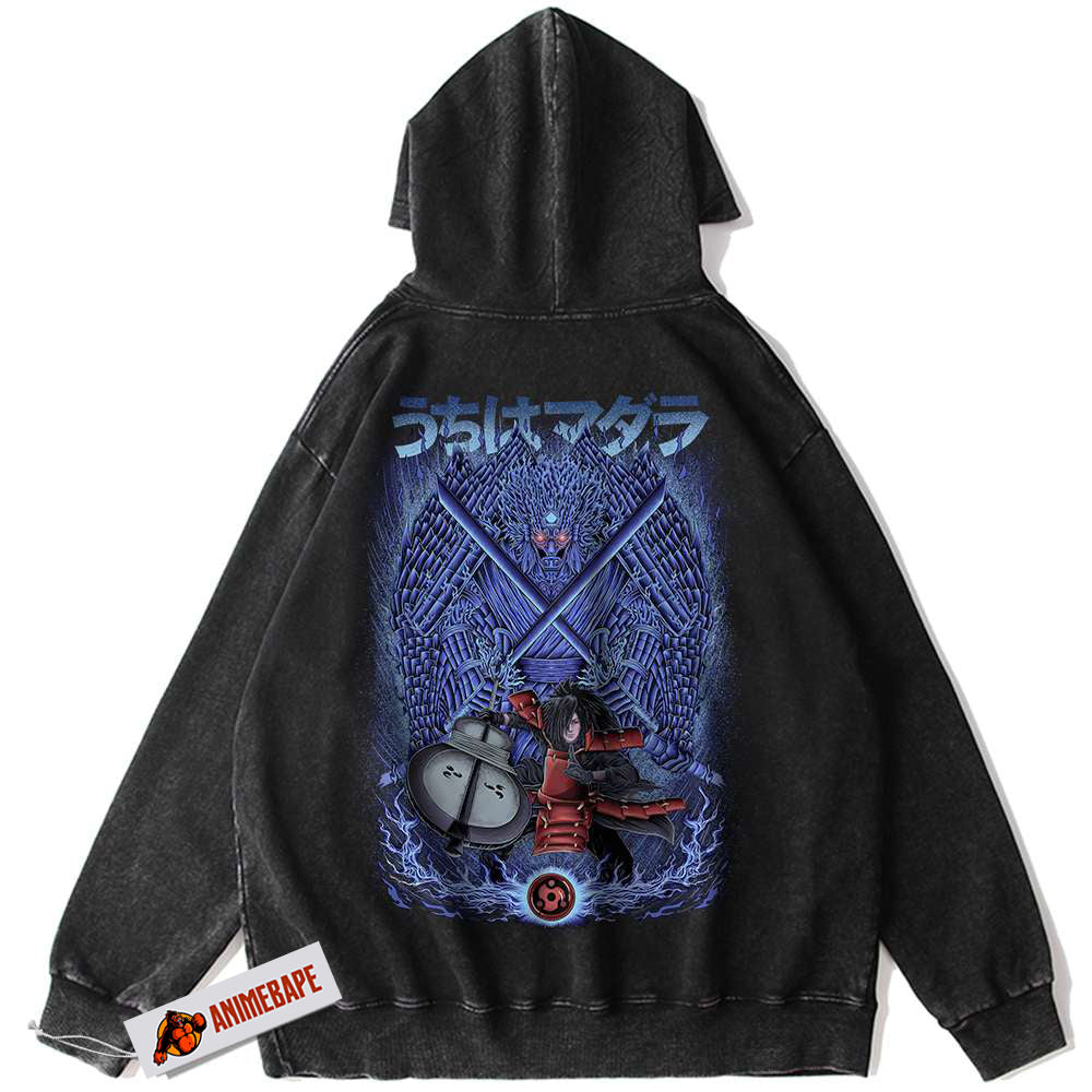Madara Uchiha Vintage Hoodie, Naruto Anime Sweatshirt for Fans