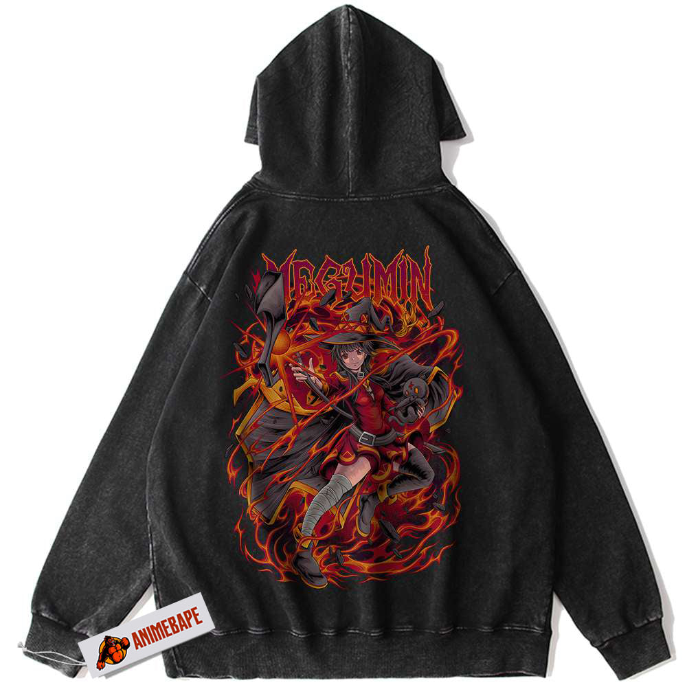 Konosuba Megumin Vintage Anime Hoodie for Fans and Collectors