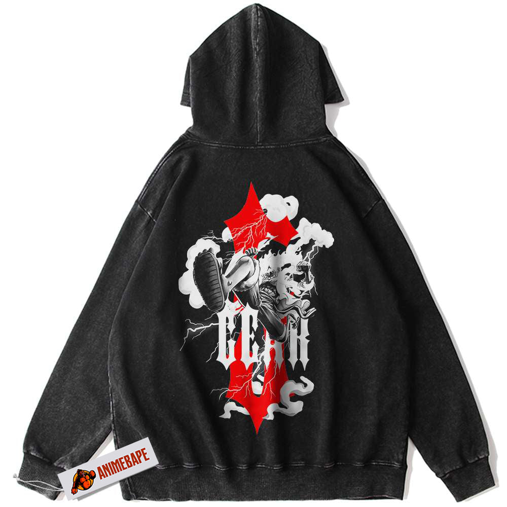 One Piece Vintage Monkey D Luffy Anime Hoodie for Men and Women