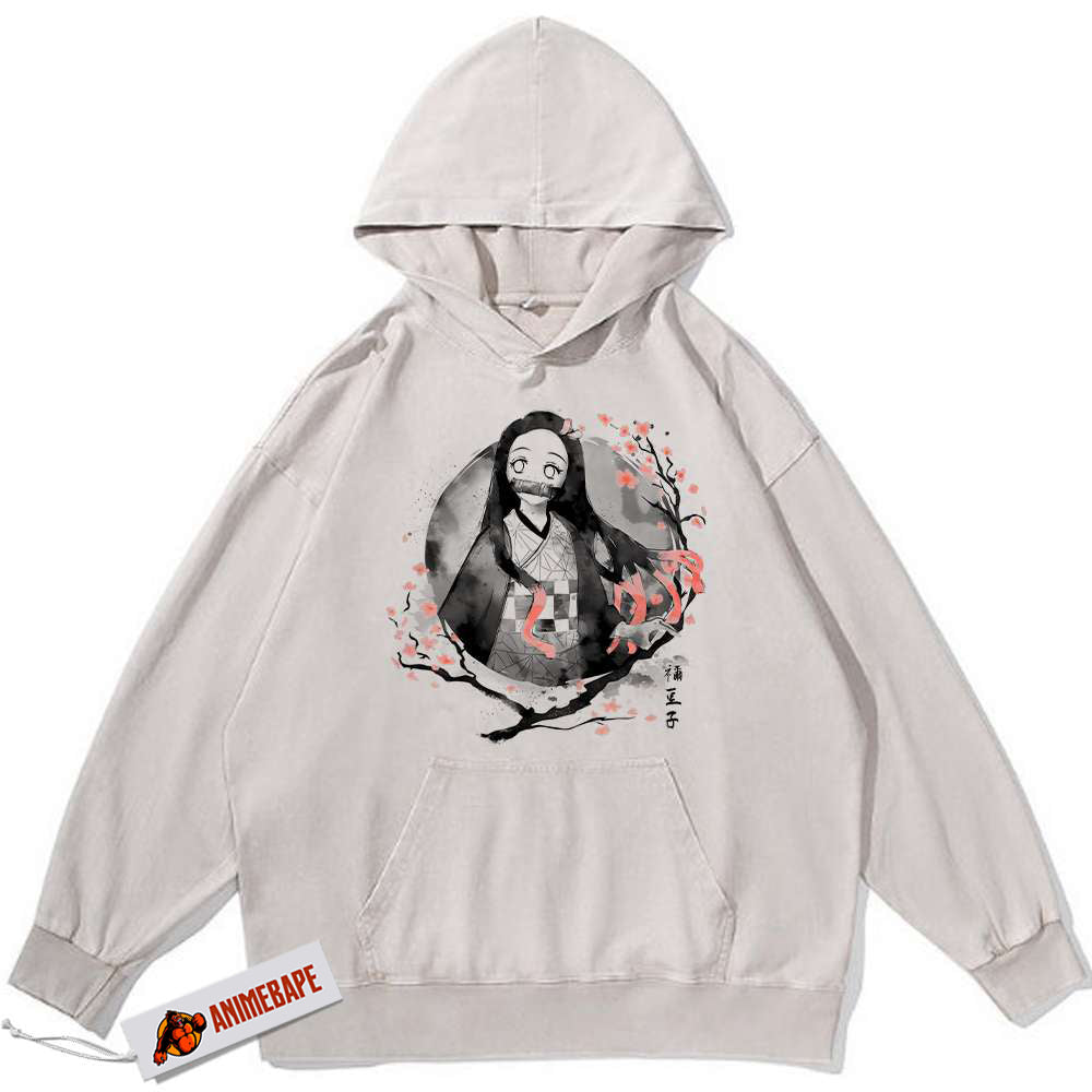 Demon Slayer Nezuko Kamado Vintage Hoodie, Anime Hoodie for Fans v2