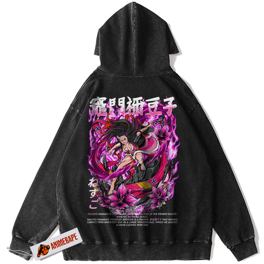 Demon Slayer Nezuko Kamado Vintage Hoodie for Anime Fans