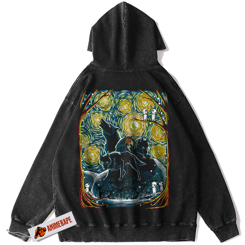 Princess Mononoke Anime Vintage Hoodie, Studio Ghibli Hoodie