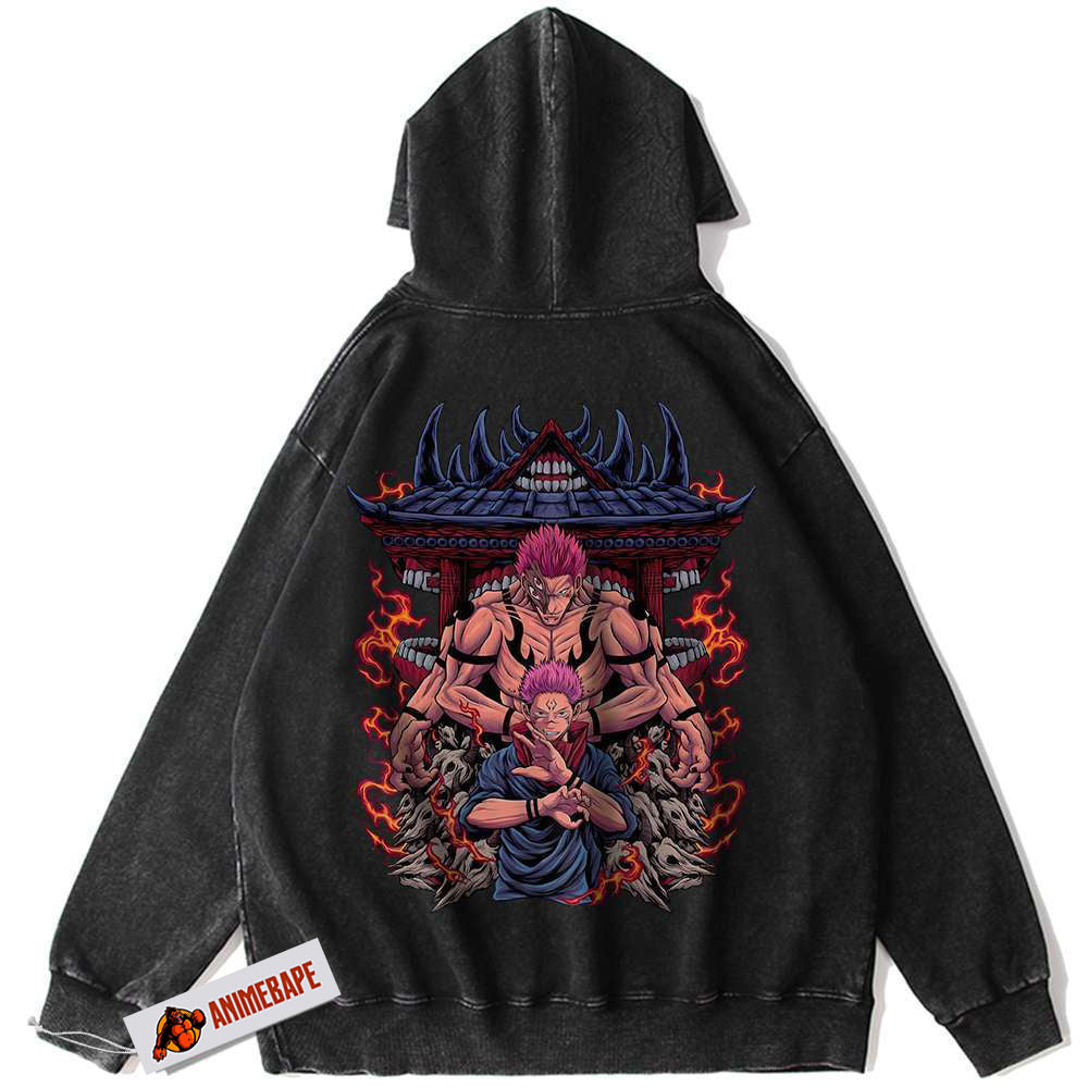 Ryomen Sukuna Jujutsu Kaisen Vintage Anime Hoodie for Men