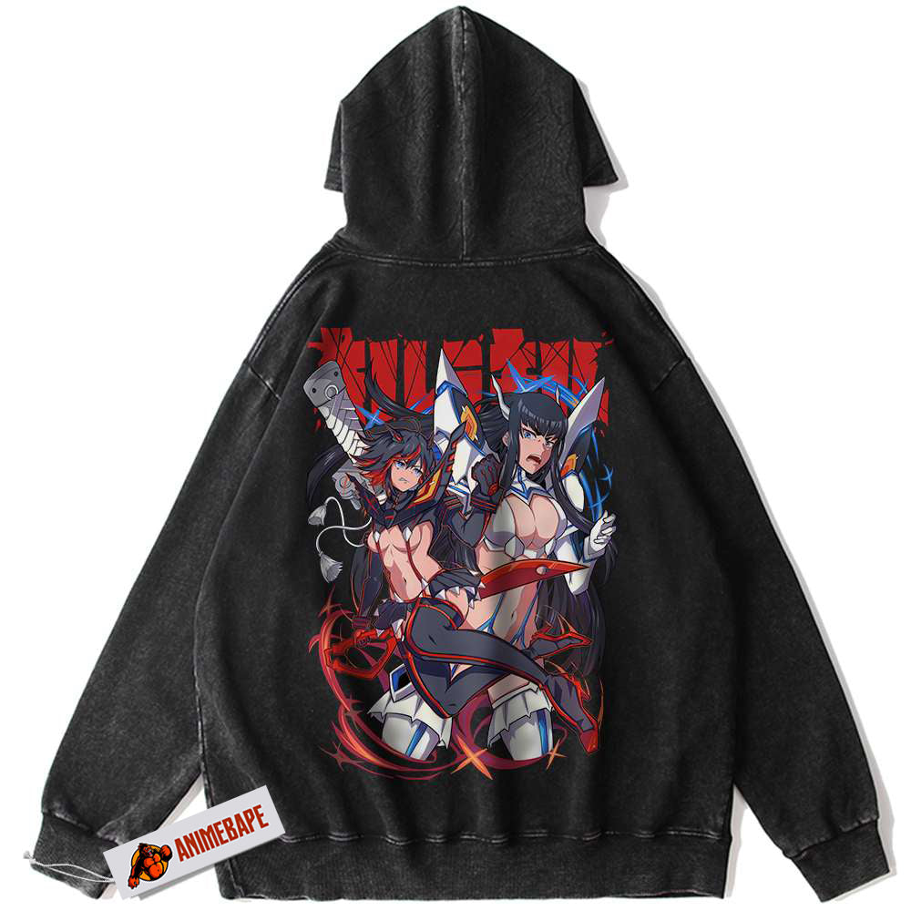 Ryuko Matoi Satsuki Kiryuin Hoodie, Vintage Anime Hoodie