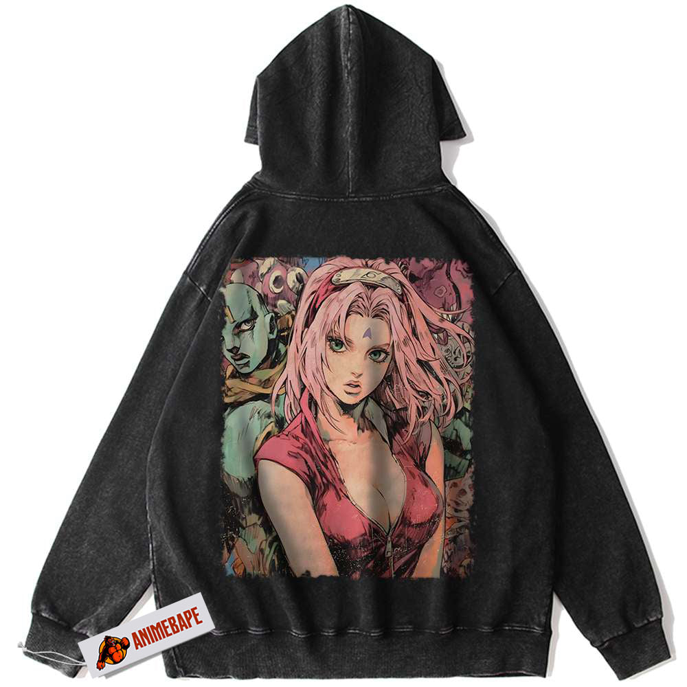 Sakura Haruno Naruto Hoodie | Vintage Anime Pullover Sweatshirt