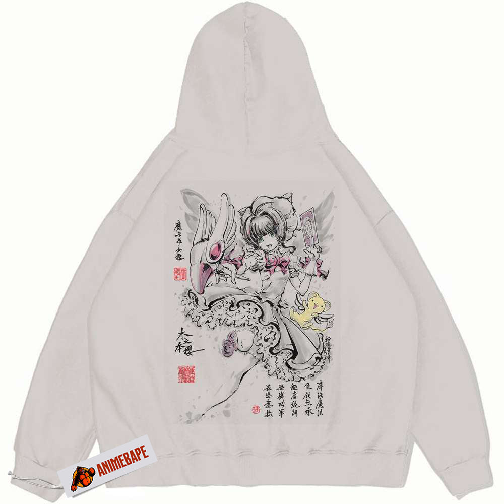Cardcaptor Sakura Hoodie, Vintage Anime Style, Sakura Kinomoto Hoodie