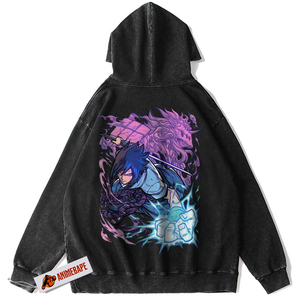 Sasuke Uchiha Naruto Anime Vintage Hoodie for Fans and Collectors