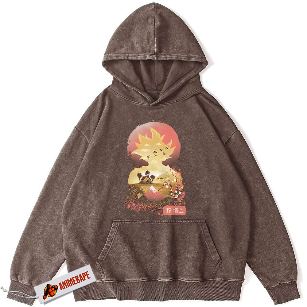 Dragon Ball Z Son Goku Vintage Hoodie, Anime Apparel v106