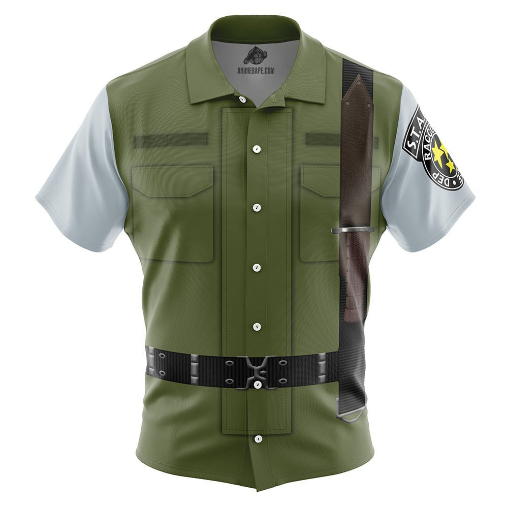 S.T.A.R.S. Chris Redfield Resident Evil Button Up Hawaiian Shirt