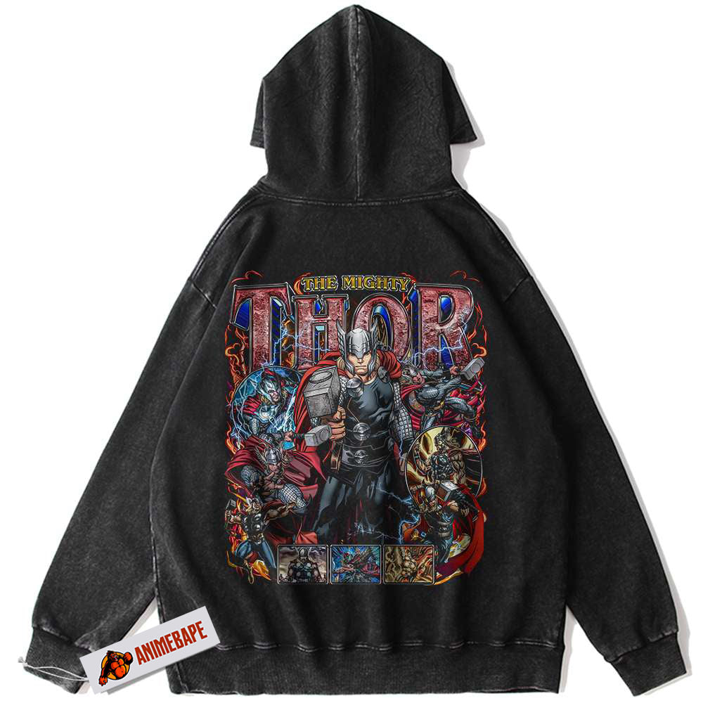 Vintage Thor Hoodie, Marvel Comics Design, Stylish Hoodie 4