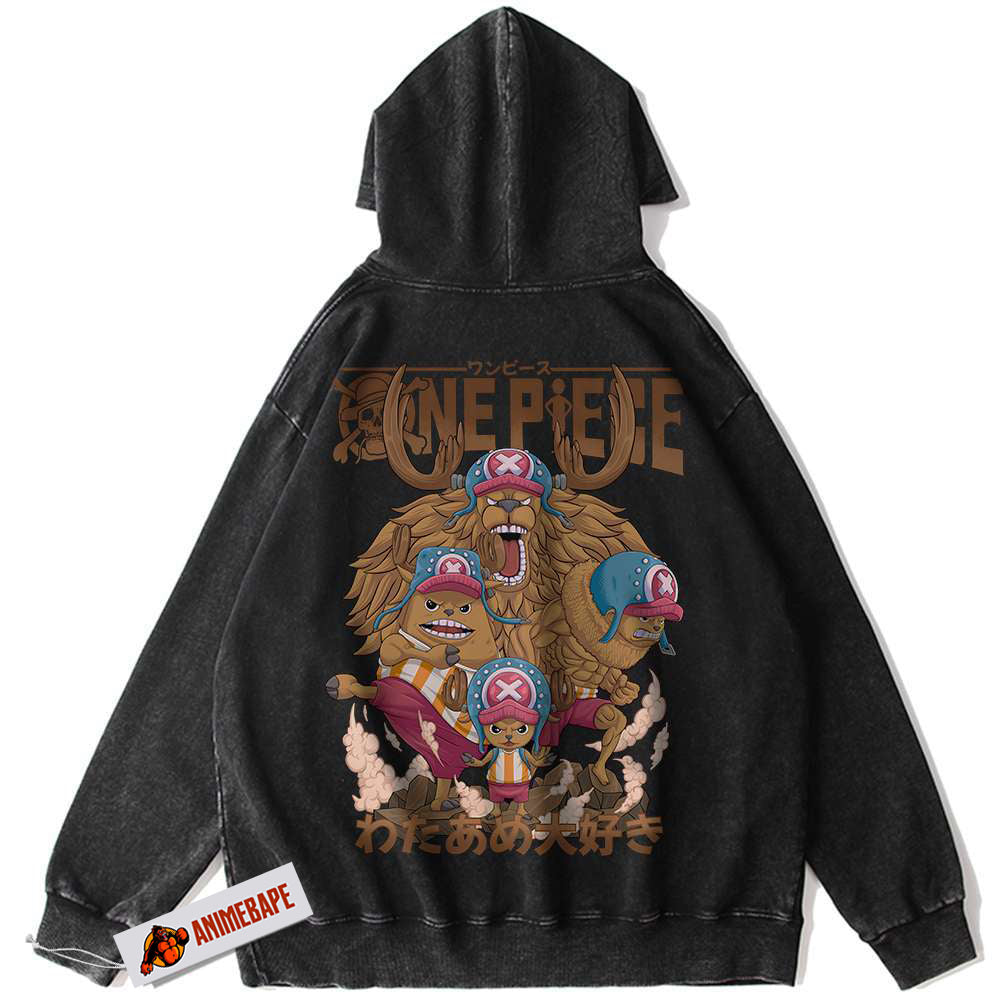 Tony Tony Chopper Vintage Hoodie, One Piece Anime Hoodie for Fans