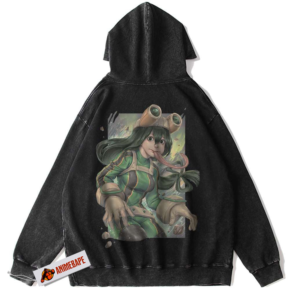 My Hero Academia Tsuyu Asui Vintage Hoodie, Anime MHA Hoodie