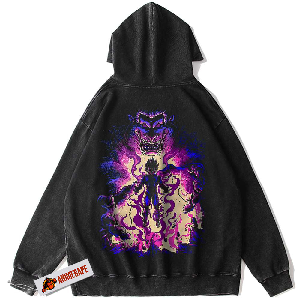 Dragon Ball Z Vegeta Vintage Hoodie, Anime DBZ Hoodie for Fans